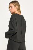 Black Soft Knit One Pocket Top