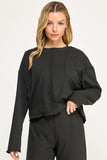 Black Soft Knit One Pocket Top