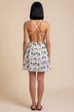 Layla Embroidered Floral Open Back Dress