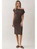 Sami Striped Boatneck Midi Dress