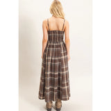 Penny Plaid Smocked Maxi