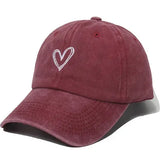 Spring Summer Wash Heart Baseball Cap 2 colors