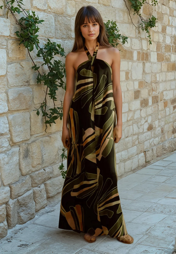 Elan Manila Maxi Halter Dress Black