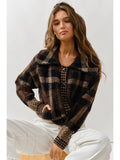 Bazy Plaid Button Down Cardigan Jacket