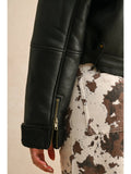 Black Sherpa Biker Jacket