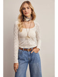 Susanah Square Neck Floral Lace Top