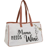 "Mama Needs Wine" Canvas Tote