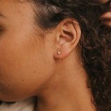 Rose Quartz Huggie Earrings