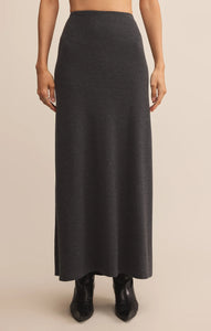 Z Supply Demure Maxi Skirt Charcoal Heather