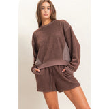 Kozy Contrast Brown Sweatshirt 2 colors