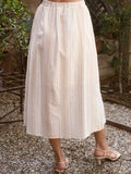 Remi Stripe Mock Button Skirt