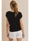 Black Front Knot Blouse