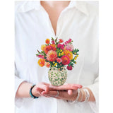 Mini Sunrise Dahlias Pop Up Greeting Card