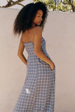 Z Supply Angel Eyes Plaid Midi Dress Mystic Blue