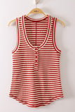 Stripe button down tank