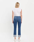 Vervet High Rise Cuffed Slim Straight Jeans