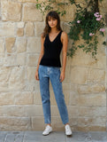 Cotton Span Double Layer Sleeveless Top