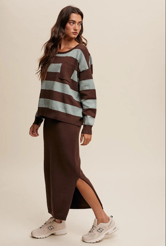 Mocha Striped Sweater