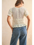 Sienna Short Sleeve Cream Blouse