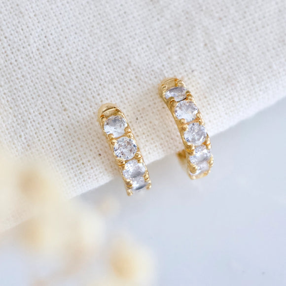 Chubby Zircon Hoop Earrings