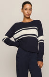 Z Supply Stripe Stand In Sweater Eclipse