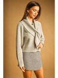 Samantha Sweater Jacket with Removable Tie Shawl