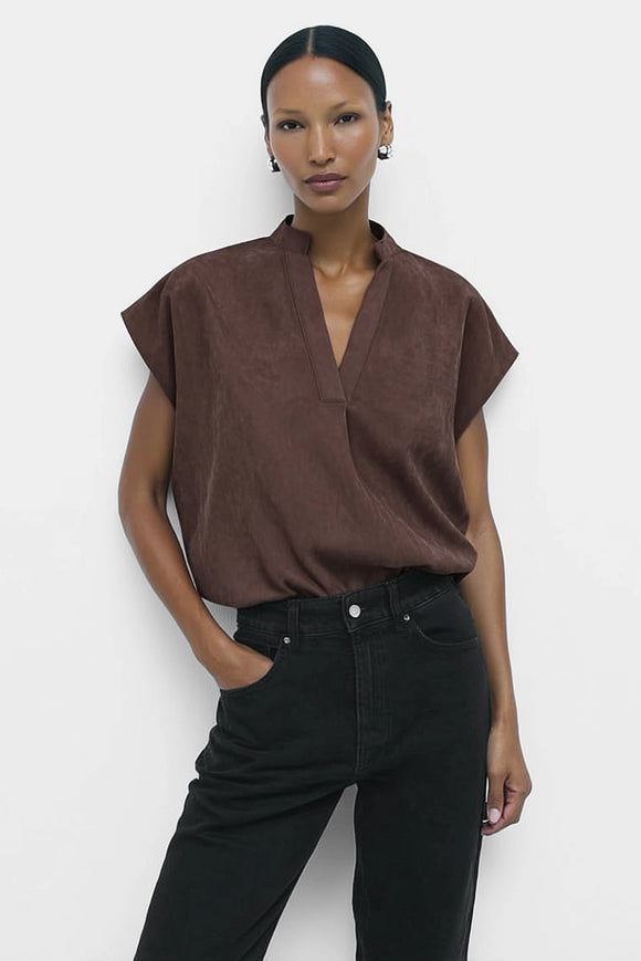 Avery Suede Blouse