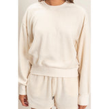 Kozy  Ivory Contrast textured shorts 2 colors