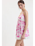Tropical Lace Mini Dress