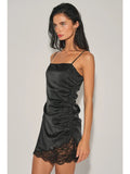 Sadie Satin Lace Mini Dress