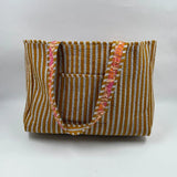 Orange and Pink Quilted Boho Reversible (Small) Tote Bag