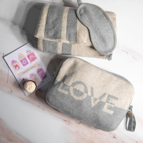 LOVE Travel Blanket & Eye Mask Set