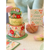 Mini Blooming Birthday Cake Pop Up Greeting Card