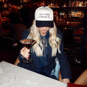 "Loves Cowboys & Martinis Too" Baseball Hat