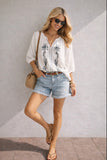 Perry Embroidered Peasant Blouse