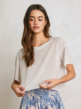 Sidney Cropped Ivory Tee