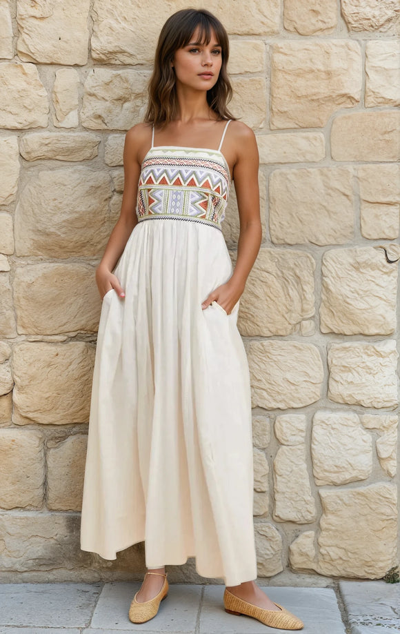 Boho Embroidered Maxi Dress The Denim Bar Boho Embroidered Maxi Dress The Denim Bar