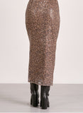Emily Cheetah Sequin Maxi Skirt