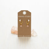 Rose Quartz Orb Huggie Hoops