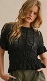 Sienna Short Sleeve Black Lace Blouse
