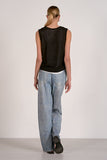 Black Skylar Sleeveless Sweater Tee