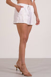 Kelly White Elastic Shorts