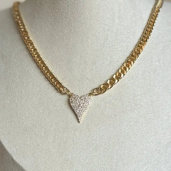 Pave Heart Necklace