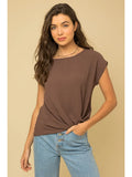 Brown Front Knot Blouse