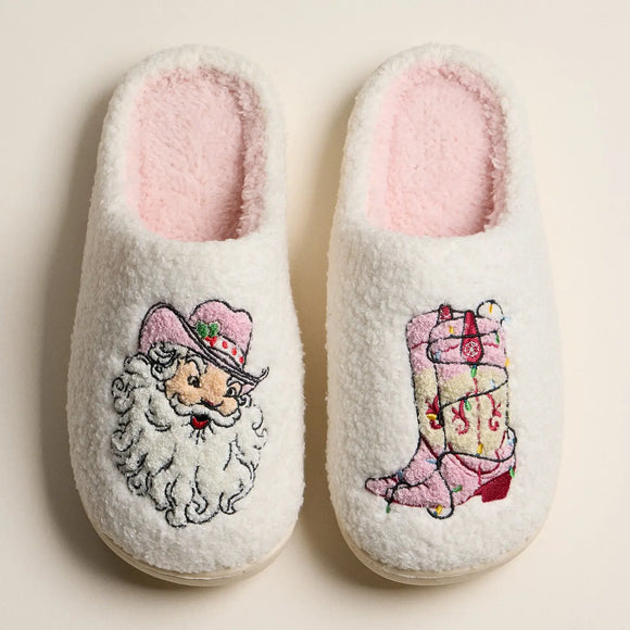 Fuzzy Holiday Slippers