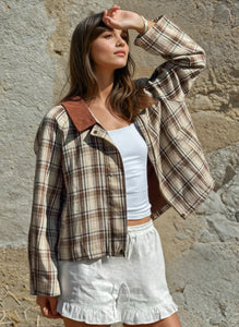Raglan Plaid Jacket