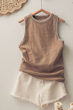 Kyla Knit RIbbed Tank Taupe