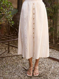 Remi Stripe Mock Button Skirt