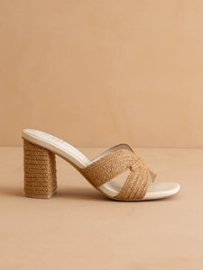 the Santiago Toffee | Raffia Summer Heel