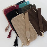 Suede Emma Woven Clutch Wallet